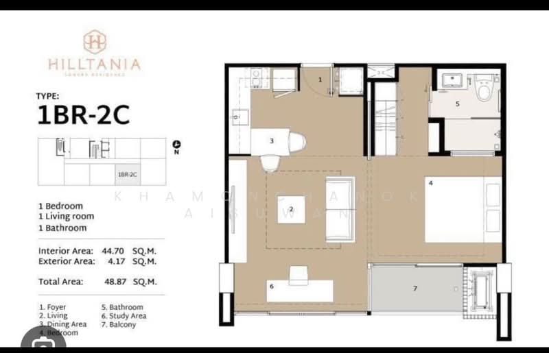 Hilltania Condominium, Chiang Mai, 828 Chang Phueak, Chang Phuak, Muang Chiang Mai, Chiang Mai, 1 Bedroom, 48 sqm, Condo For Sale, by Khamonchanok Aisuwan, 500201015 - DDproperty.com