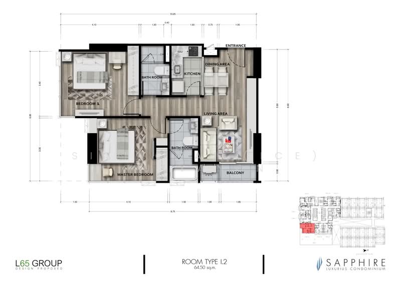 Sapphire Luxurious Condominium Rama III, Bangkok, 837 Rama III Road, Bang Pong Pang, Yan Nawa, Bangkok, 2 Bedrooms, 43 sqm, Condo For Sale, by Sittichai (Ice) Tulyanon, 500202415 - DDproperty.com