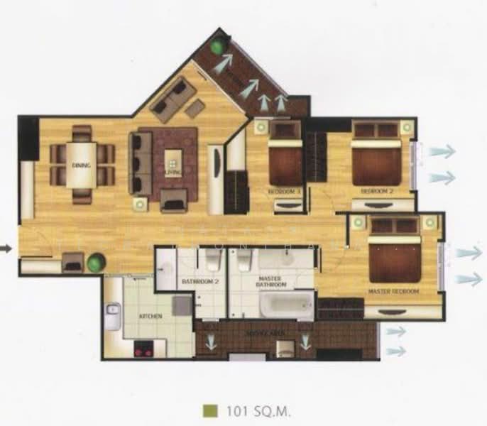 Belle Grand Rama 9, Bangkok, 131 Rama 9 Road, Huai Khwang, Huai Khwang, Bangkok, 3 Bedrooms, 101 sqm, Condo For Sale, by Natasa Techathonthanakhun, 500203853 - DDproperty.com