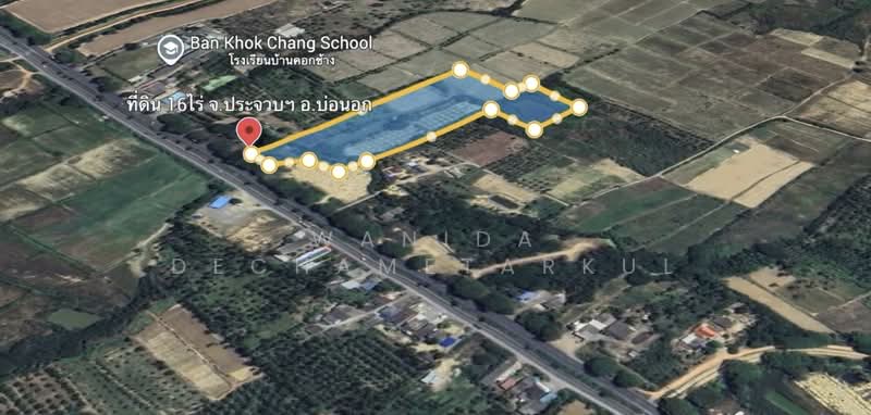 ที่ดิน16 ไร่กว่า ติดถนนเพชรเกษม จ.ประจวบคีรีขันธ์ อ.บ่อนอก ที่ดินติดถนนหลัก รูปแปลงลึก, ประจวบคีรีขันธ์, บ่อนอก, เมืองประจวบคีรีขันธ์, ประจวบคีรีขันธ์, 26,248 ตร.ม., ที่ดิน ขาย, โดย Wanida Dechametarkul, 500204320 - DDproperty.com