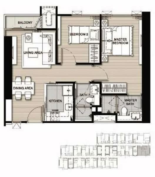 Whizdom Essence, Bangkok, 5 Piyabutr 1 Alley, Bang Chak, Phra Khanong, Bangkok, 2 Bedrooms, 57 sqm, Condo For Rent, by Pavana Sirikogar, 500205510 - DDproperty.com