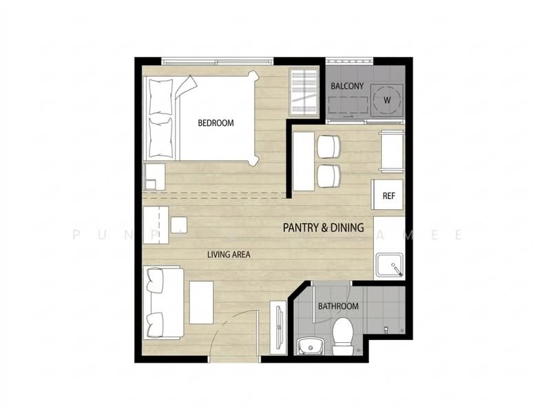 Plum Condo Samakkhi, Nonthaburi, Soi Samakkee 22/1, Tha-Sai, Muang Nonthaburi, Nonthaburi, Studio, 23 sqm, Condo For Sale, by Punpapa Rassamee, 500209742 - DDproperty.com