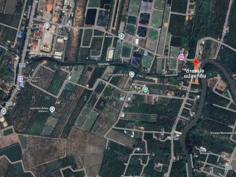 ขาย - ที่ดินเปล่า 1 ไร่ 349 ตร.ว. ที่ดินถมแล้ว ใกล้ตลาดน้ำท่าคา สมุทรสงคราม ติดคุ้งน้ำ คลองแม่กลอง, สมุทรสงคราม