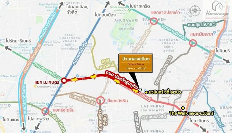 Baan Klang Muang Swiss Town Kaset-Nawamin, Bangkok, Soi Moobaan Klang Mueng, Chorake Bua, Lat Phrao, Bangkok, 2 Bedrooms, 170 sqm, Townhouse For Rent, by Rattapon Sivamok, 500211572 - DDproperty.com