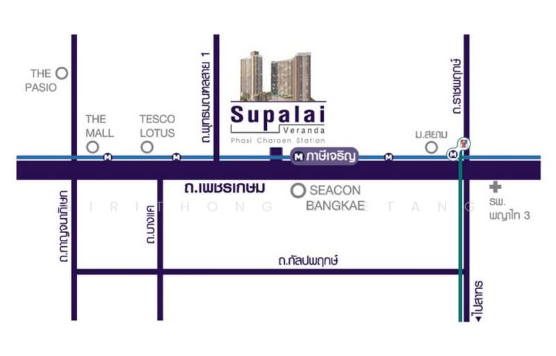 Supalai Veranda Phasi Charoen Station, Bangkok, Soi Phetkasem 56, Bang Wa, Phasi Charoen, Bangkok, 2 Bedrooms, 56 sqm, Condo For Rent, by Sirithong Saetang, 500215760 - DDproperty.com