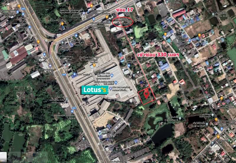 ขาย - ที่ดิน 1-0-85 หลังโลตัส นครชัยศรี, นครปฐม