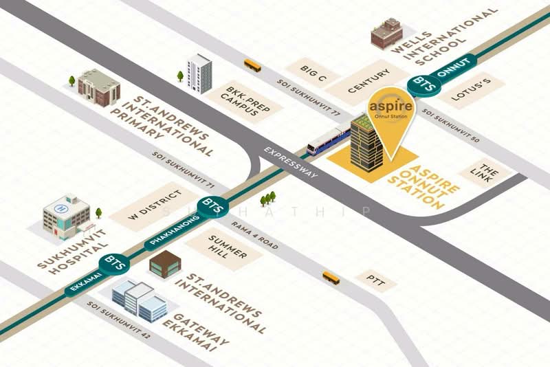 Aspire Onnut Station, Bangkok, Sukhumvit Road, Phra Kanong, Khlong Toei, Bangkok, 1 Bedroom, 31 sqm, Condo For Rent, by Suthathip, 500219763 - DDproperty.com