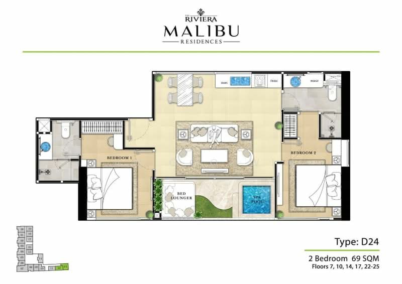 The Riviera Malibu : เดอะ ริเวียร่า มาลิบู, ชลบุรี, Phra Tam Nak 5, หนองปรือ, บางละมุง, ชลบุรี, 69 ตร.ม., คอนโด ขาย, โดย Bam Goodwin, 500220423 - DDproperty.com