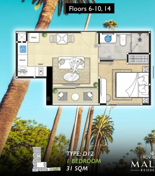 The Riviera Malibu : เดอะ ริเวียร่า มาลิบู, ชลบุรี, Phra Tam Nak 5, หนองปรือ, บางละมุง, ชลบุรี, 31 ตร.ม., คอนโด ขาย, โดย Baifern, 500220486 - DDproperty.com