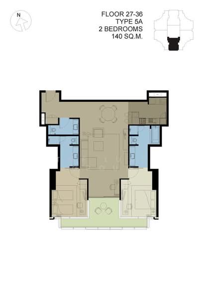 Chatrium Residence Riverside, Bangkok, 26 Chareonkrung Road, Wat Prayakrai, Bang Kho Laem, Bangkok, 2 Bedrooms, 140 sqm, Condo For Rent, by The Luxe Group, 500220785 - DDproperty.com