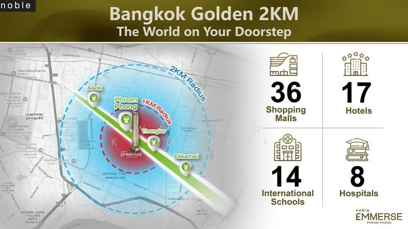 Noble Emmerse Phrom Phong, Bangkok, 643 Sukhumvit Road, Khong Tan, Khlong Toei, Bangkok, 3 Bedrooms, 99 sqm, Condo For Sale, by Wanphen Khemprasit, 500221298 - DDproperty.com