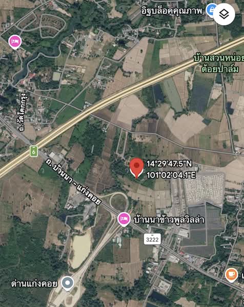 ที่ดินแก่งคอย ใกล้ทางขึ้นมอเตอร์เวย์(M6) ไร่ละ 5 แสน (มี 53ไร่), Saraburi, บ้านนา-แก่งคอย, Cham Phak Phaeo, Kaeng Khoi, Saraburi, , 84,924 sqm, Land For Sale, by Wasan Wasati, 500222217 - DDproperty.com