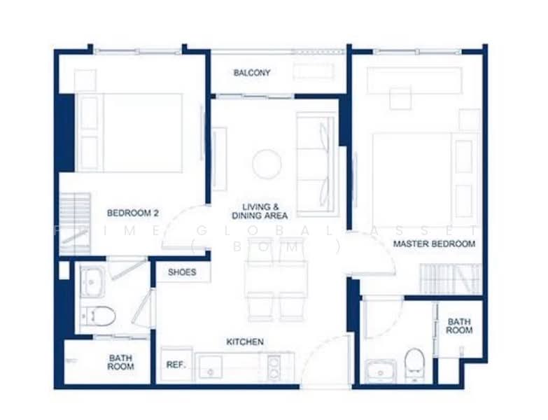 The Base Bukit Phuket, Phuket, 12 Vichitsongkram Rd, Wichit, Muang Phuket, Phuket, 2 Bedrooms, 51 sqm, Condo For Rent, by Prime Global Asset ( Bom ), 500222685 - DDproperty.com