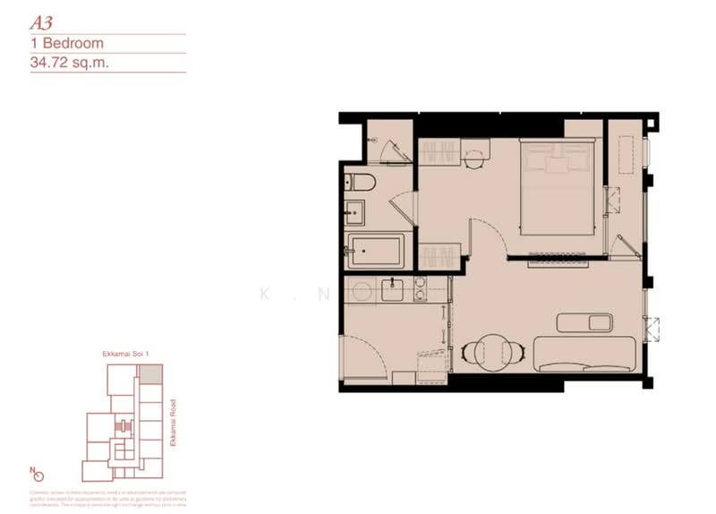 Reference Ekkamai, Bangkok, 65 Sukhumvit Road, Khlong Tan Nua, Watthana, Bangkok, 1 Bedroom, 35 sqm, Condo For Sale, by K.Nana, 500223277 - DDproperty.com