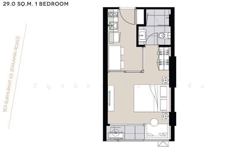 Maru Ekkamai 2, Bangkok, 70-5 Sukhumvit 63 Road, Phra Kanong Nua, Watthana, Bangkok, 1 Bedroom, 29 sqm, Condo For Sale, by ปัญชนิดา จันทรงชัย, 500226523 - DDproperty.com