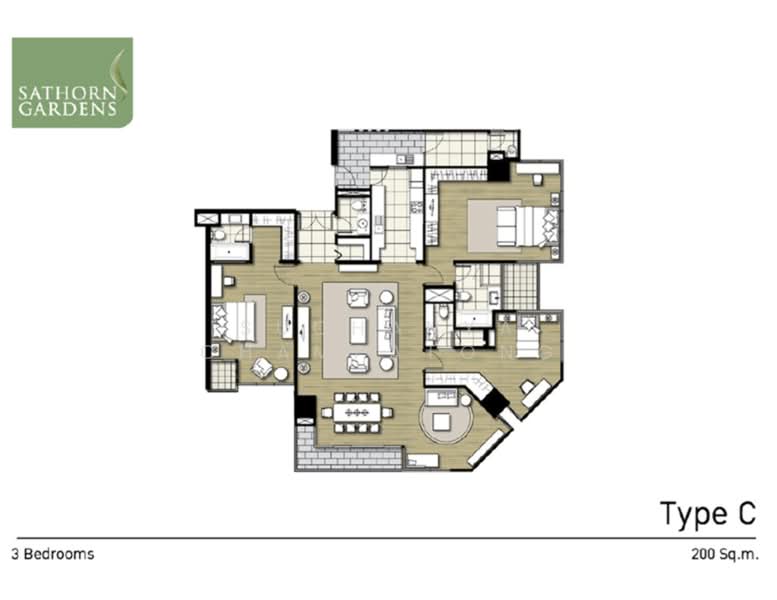 Sathorn Gardens, Bangkok, 39 South Sathorn Road, Thung Maha Mek, Sathon, Bangkok, 3 Bedrooms, 200 sqm, Condo For Sale, by Suchanya Champatong, 500228166 - DDproperty.com
