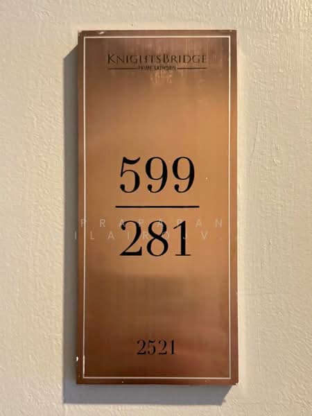 Knightsbridge Prime Sathorn : ไนท์บริดจ์ ไพรม์ สาทร, กรุงเทพ, 599 นราธิวาสราชนครินทร์, ทุ่งมหาเมฆ, สาทร, กรุงเทพ, 44 ตร.ม., คอนโด ขาย, โดย Prapapan Wilairojvorakul, 500229133 - DDproperty.com