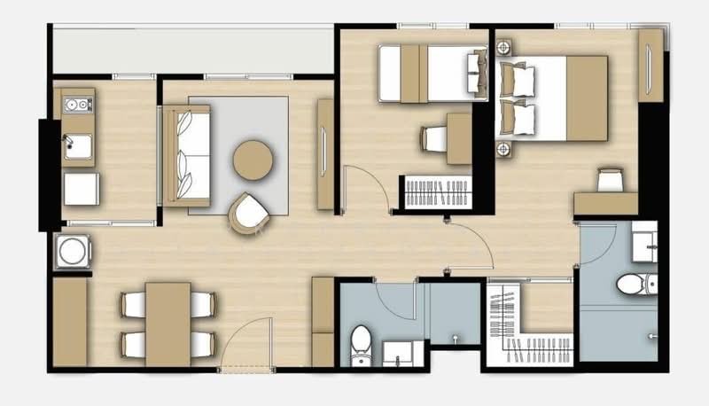 The Parkland Phetkasem 56, Bangkok, Phetkasem Road, Bang Wa, Phasi Charoen, Bangkok, 2 Bedrooms, 62 sqm, Condo For Sale, by Prapapan Wilairojvorakul, 500229166 - DDproperty.com