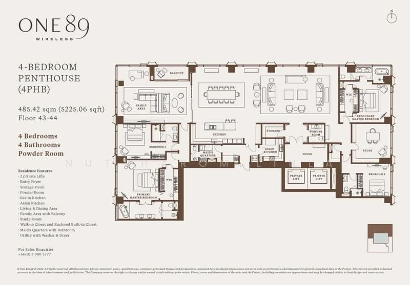 ONE89 Wireless, Bangkok, Wittayu Road, Lumphini, Pathum Wan, Bangkok, 4 Bedrooms, 486 sqm, Condo For Sale, by Nuttharom Linla, 500231056 - DDproperty.com