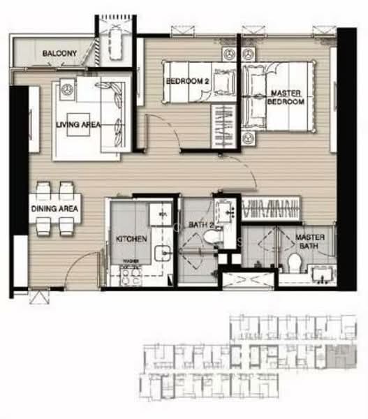 Whizdom Essence, Bangkok, 5 Piyabutr 1 Alley, Bang Chak, Phra Khanong, Bangkok, 2 Bedrooms, 57 sqm, Condo For Rent, by Phoom Imruangsri, 500231829 - DDproperty.com