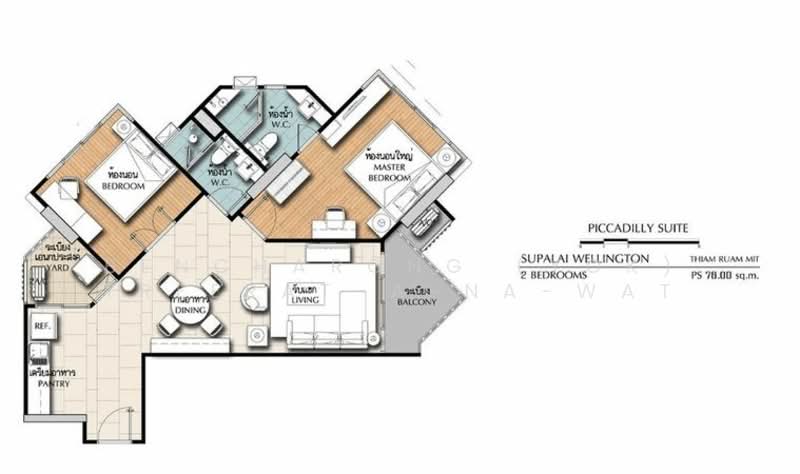 Supalai Wellington, Bangkok, Thiam Ruammit Road, Huai Khwang, Huai Khwang, Bangkok, 2 Bedrooms, 76 sqm, Condo For Rent, by Bencharong (Yok) Treerat-a-na-wat, 500233152 - DDproperty.com