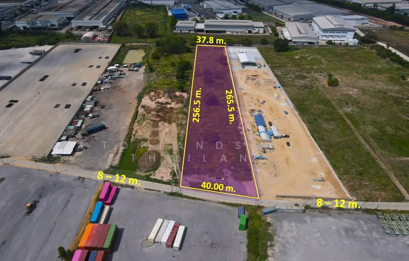 ขาย ที่ดิน ศรีราชา แหลมฉบัง ผังสีม่วง (ใกล้ท่าเรือ และนิคมอุตสาหกรรม 2 แห่ง) เนื้อที่ 6 ไร่, ชลบุรี, ชลบุรี-พัทยา Highway, หนองขาม, ศรีราชา, ชลบุรี, 9,960 ตร.ม., ที่ดิน ขาย, โดย TopLands of Thailand, 500234509 - DDproperty.com