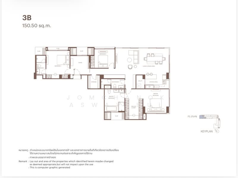 Via 34, Bangkok, 15 Soi Sukhumvit 34, Khong Tan, Khlong Toei, Bangkok, 3 Bedrooms, 151 sqm, Condo For Sale, by Jomchanok Aswavibul, 500234728 - DDproperty.com
