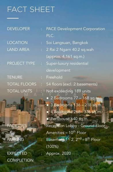 Nimit Langsuan, Bangkok, Langsuan Road, Lumphini, Pathum Wan, Bangkok, 3 Bedrooms, 164 sqm, Condo For Sale, by Piyawan Maiyapan, 500237646 - DDproperty.com