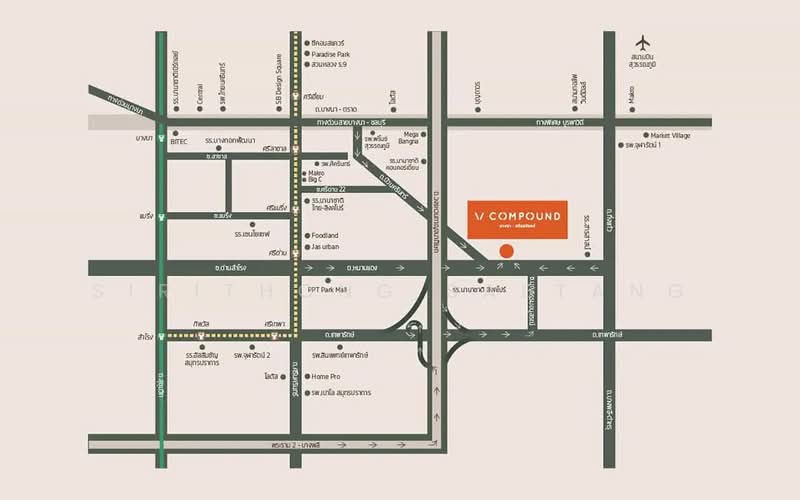 V Compound Bangna-Srinakarin : วี คอมพาวด์ บางนา-ศรีนครินทร์, สมุทรปราการ, บางแก้ว, บางพลี, สมุทรปราการ, 161 ตร.ม., บ้านเดี่ยว ขาย, โดย Sirithong Saetang, 500238626 - DDproperty.com