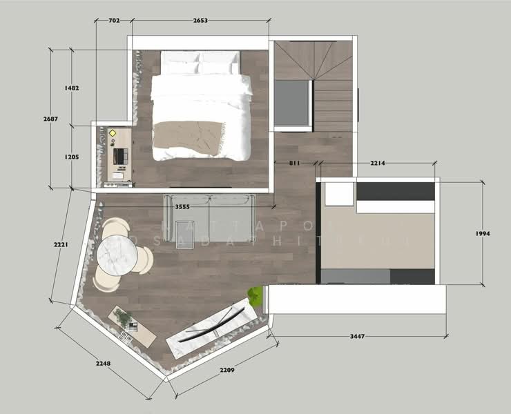 Park Origin Chula-Samyan, Bangkok, Rama 4 Road, Maha Phrutharam, Bang Rak, Bangkok, 2 Bedrooms, 48 sqm, Condo For Rent, by Nattapol Jedsadathitikul, 500238810 - DDproperty.com