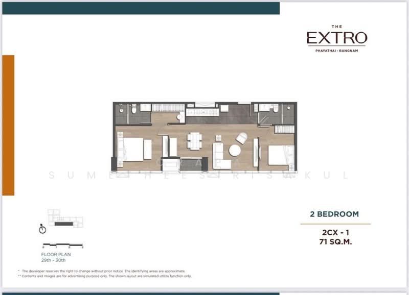 The Extro Phayathai-Rangnam, Bangkok, Rang Nam Alley, Samsen Nai, Phaya Thai, Bangkok, 2 Bedrooms, 73 sqm, Condo For Sale, by Orapa Sumetheesirisakul, 500242158 - DDproperty.com