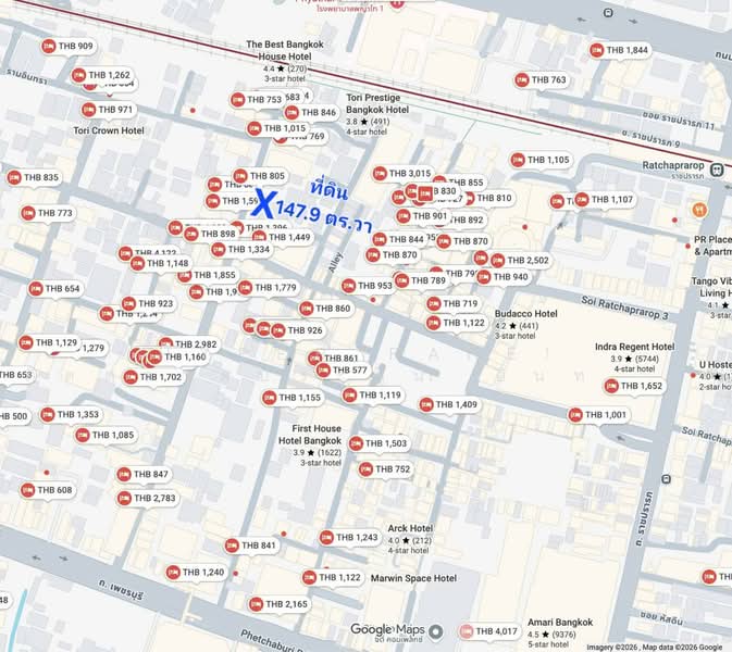 For Sale - 147.9 Sq.wah Land for Sale at Phetchaburi Soi 15, Bangkok