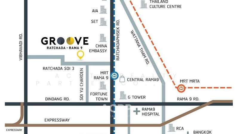 Groove Ratchada-Rama 9, Bangkok, 98 Soi Ratchadaphisek 3, Din Daeng, Din Daeng, Bangkok, 1 Bedroom, 24 sqm, Condo For Sale, by Acute Realty Partner Co.,Ltd., 500244296 - DDproperty.com
