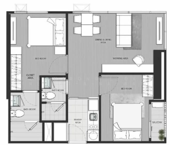 Knightsbridge Space Ratchayothin, Bangkok, Phaholyothin Road, Chatuchak, Chatuchak, Bangkok, 2 Bedrooms, 53 sqm, Condo For Rent, by Bencharong (Yok) Treerat-a-na-wat, 500244945 - DDproperty.com