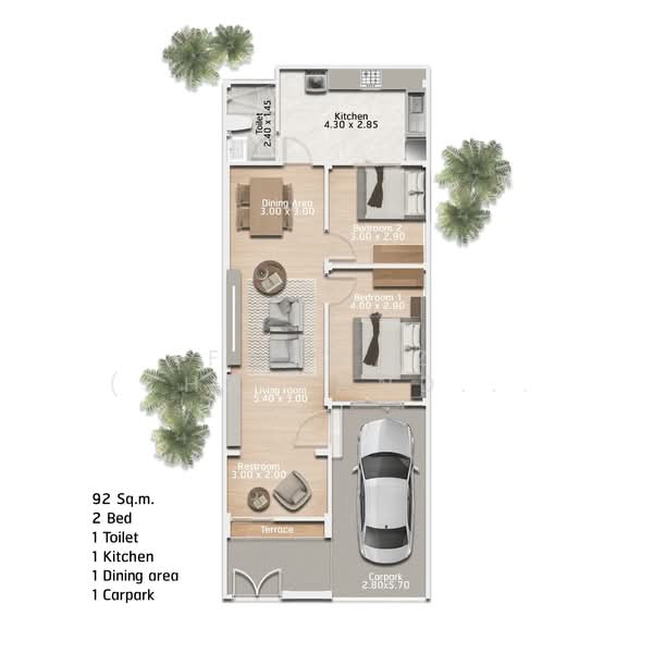 Renovated Townhome Near Makro Nong Pa Khrang – Prime Chiang Mai Location, Chiang Mai, Nong Pa Krang, Muang Chiang Mai, Chiang Mai, 2 Bedrooms, 92 sqm, Townhouse For Sale, by Fazwaz (Thailand) Co., Ltd., 500245441 - DDproperty.com