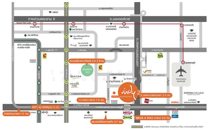 Indy 2 Bangna-Ramkhamhaeng 2, Bangkok, Soi Ramkhamhaeng 2, Dok Mai, Prawet, Bangkok, 3 Bedrooms, 137 sqm, Townhouse For Rent, by Thikhamporn Sanguansiri, 500246593 - DDproperty.com