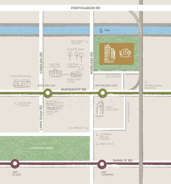 Life One Wireless, Bangkok, 1 Wireless Road, Lumphini, Pathum Wan, Bangkok, 2 Bedrooms, 63 sqm, Condo For Rent, by Samerjai Lertnapakriengkai, 500248080 - DDproperty.com