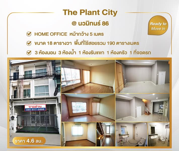 โครงการ เดอะแพลนท์ ซิตี้ นวมินทร์86 เขตบึงกุ่ม จังหวัดกรุงเทพมหานคร, กรุงเทพ, นวมินทร์, บึงกุ่ม, กรุงเทพ, 190 ตร.ม., ทาวน์เฮ้าส์ ขาย, โดย คุณจาตุรนต์ พงษ์สุโรจน์, 500250488 - DDproperty.com