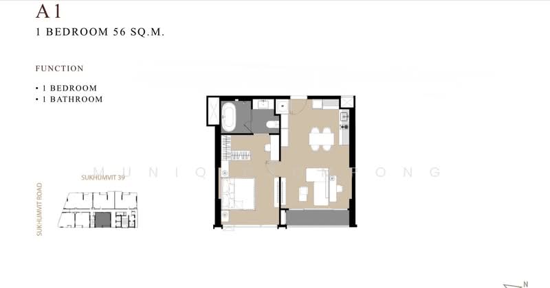 Muniq Phrom Phong, Bangkok, Soi Sukhumvit 39, Khlong Tan Nua, Watthana, Bangkok, 1 Bedroom, 56 sqm, Condo For Sale, by muniq prompong, 500252208 - DDproperty.com