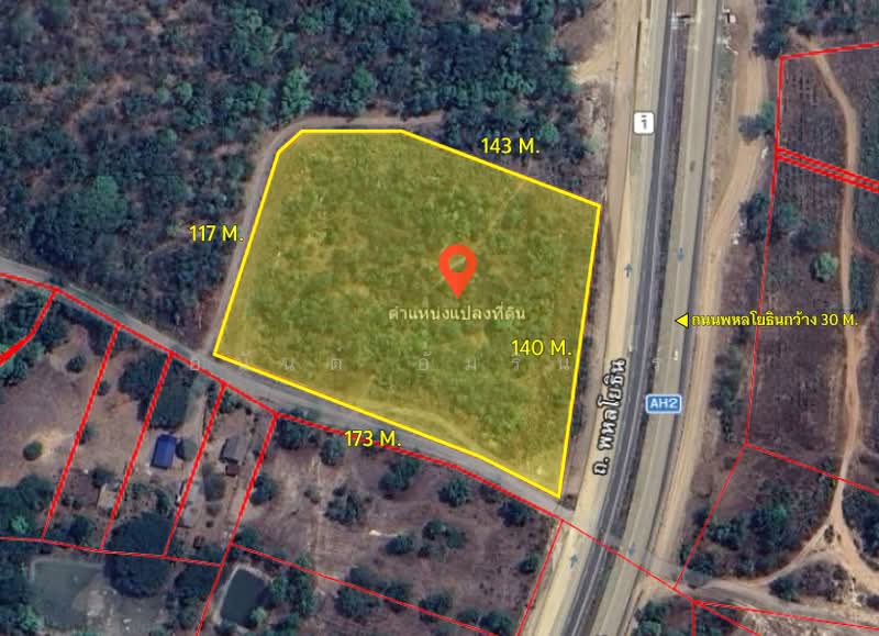 ขาย - ขายที่ดินลำปาง 12 ไร่ 2 งาน 91.7 ตร.ว. ติดถนน 8 เลน ใกล้โรงพยาบาลแม่พริก, ลำปาง