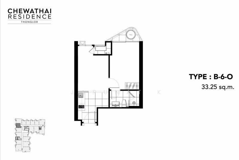Chewathai Residence Thonglor, Bangkok, Soi Thonglor 20, Thonglor Road, Khlong Tan Nua, Watthana, Bangkok, 1 Bedroom, 33 sqm, Condo For Rent, by Jarunat K, 500257275 - DDproperty.com