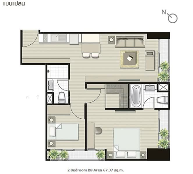 Noble Refine, Bangkok, Soi Sukhumvit 26, Sukhumvit Road, Khong Tan, Khlong Toei, Bangkok, 2 Bedrooms, 68 sqm, Condo For Rent, by Saranrat Pongklang, 500258643 - DDproperty.com