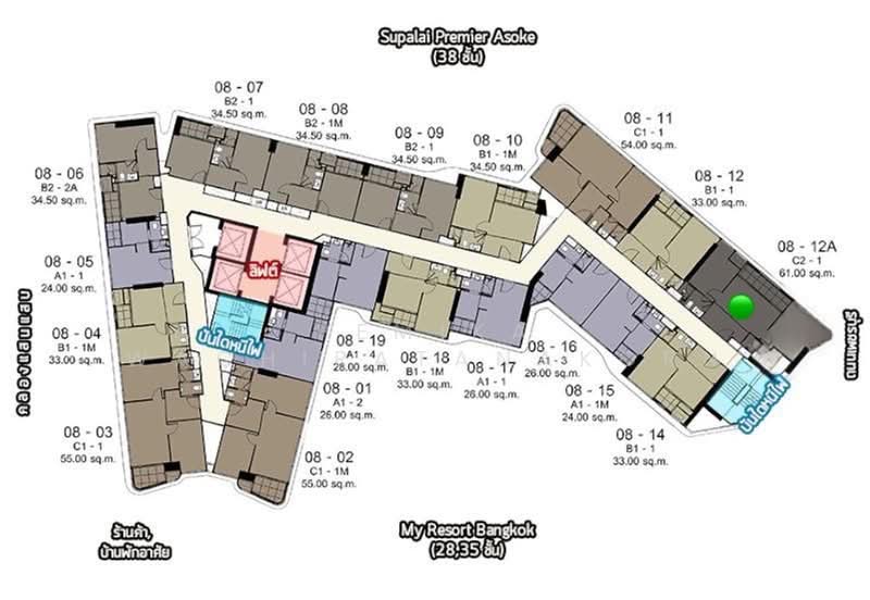 IDEO Mobi Asoke, Bangkok, New Petchaburi Road, Bang Kapi, Huai Khwang, Bangkok, 2 Bedrooms, 62 sqm, Condo For Sale, by Pemika Wachiratanakorn, 500262016 - DDproperty.com