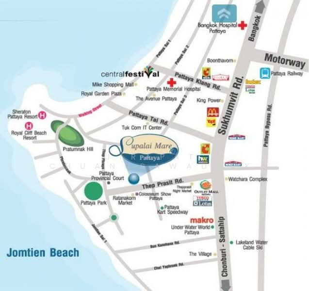 Supalai Mare Pattaya, Chon Buri (Pattaya), Village No. 12 818 Thepprasit Rd, Nong Pru, Bang Lamung (Pattaya), Chon Buri (Pattaya), 1 Bedroom, 45 sqm, Condo For Sale, by Jirapat Chuangsawadsak, 500262534 - DDproperty.com