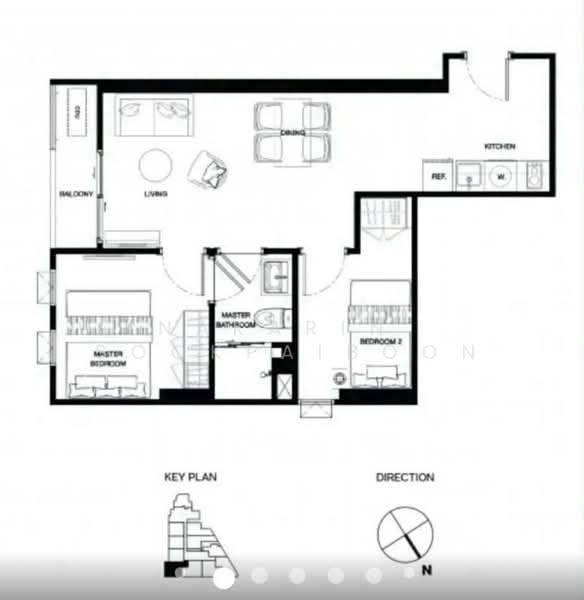 Metris Ladprao, Bangkok, Lat Phrao Road, Jom Phon, Chatuchak, Bangkok, 2 Bedrooms, 47 sqm, Condo For Rent, by Nakarin  Sookpaiboon, 500265086 - DDproperty.com