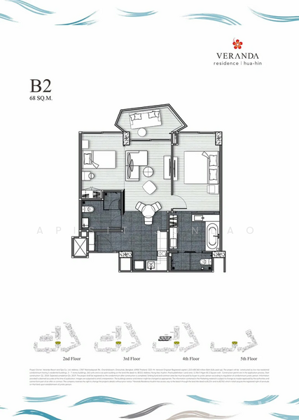 Veranda Residence Hua Hin, Prachuap Khiri Khan, Veranda Residence, Nong Kae, Hua Hin, Prachuap Khiri Khan, 2 Bedrooms, 68 sqm, Condo For Sale, by Apisit Junlao, 500267720 - DDproperty.com