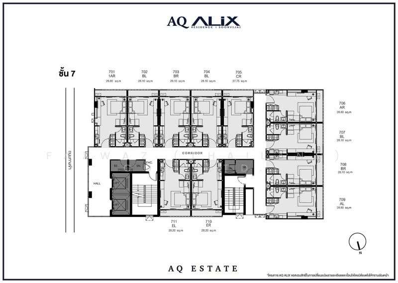 AQ Alix Residence Soonvijai, Bangkok, 33 Soi Phetchaburi 47 Yaek 10, Bang Kapi, Huai Khwang, Bangkok, 1 Bedroom, 27 sqm, Condo For Sale, by Fazwaz (Thailand) Co., Ltd., 500272370 - DDproperty.com