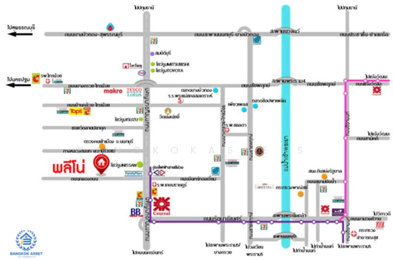 B8651 ม.พลีโน่ บางใหญ่ ใกล้ทางด่วน ศรีรัช, Nonthaburi, กาญจนาภิเษก, Sao Thong Hin, Bang Yai, Nonthaburi, 3 Bedrooms, 120 sqm, Townhouse For Sale, by bangkokassets, 500274278 - DDproperty.com