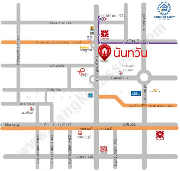 นันทวัน วงแหวน-รัตนาธิเบศร์, นนทบุรี, กาญจนาภิเษก, เสาธงหิน, บางใหญ่, นนทบุรี, 215 ตร.ม., บ้านเดี่ยว ขาย, โดย Bangkok Asset Intergroup Co.,Ltd. Ltd., 500274443 - DDproperty.com