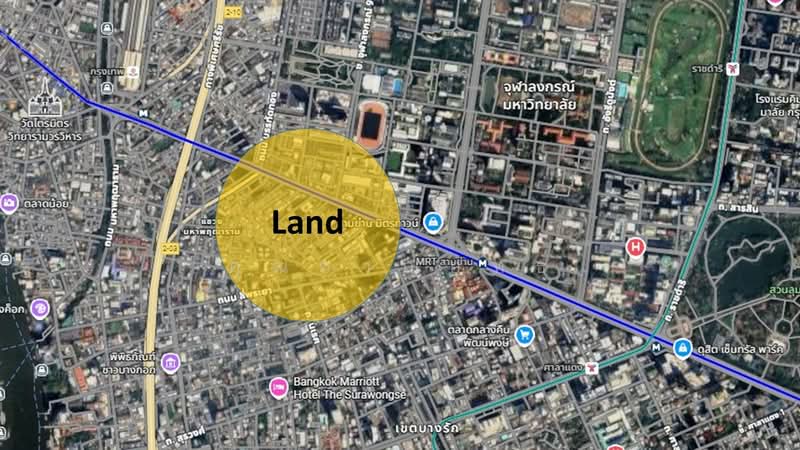 ให้เช่า - ด่วน ! ให้เช่าที่ดิน ติดถนนพระราม 4 พื้นที่สีแดง ใกล้ MRT สามย่าน, กรุงเทพ